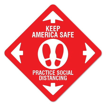 Keep America Safe Non-Slip Floor Graphic, 7in Vinyl Decal, 3PK